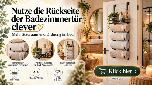 Nutze die Rückseite der Badezimmertür clever